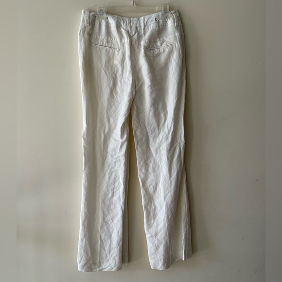 White Drawstring Linen Pants - Picture 6 of 7